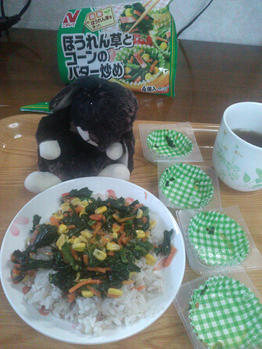 ほうれん草バター炒め